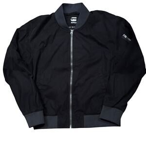 G Star Raw Black Attac Bomber Lightweight Zip Up Outerwear Jacket Size Medium